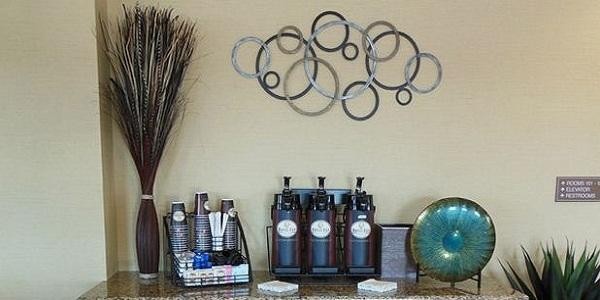 Coffee and breakfast station at Sagebrush Hotel
